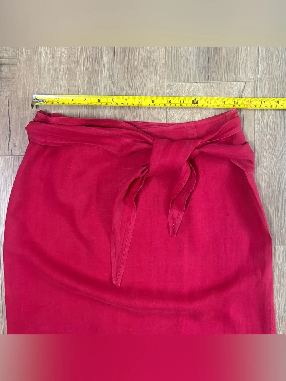 Vintage di Bari wrap skirt 100% linen, made in Italy Burgundy Size 40(M) - Picture 7 of 12